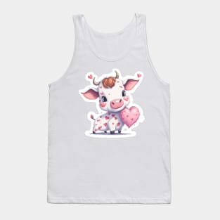 Minimal Cute Baby Cow Tank Top